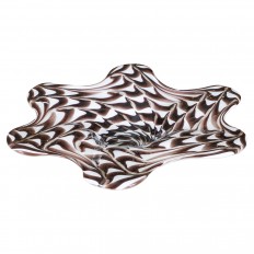 Organic form oxblood swirl bowl